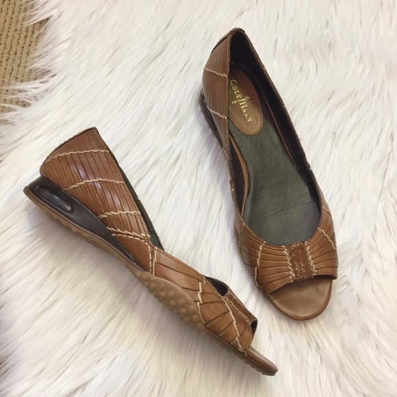 cole haan open toe flats